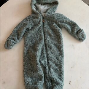 Carter's Soft Green Sherpa Footie
